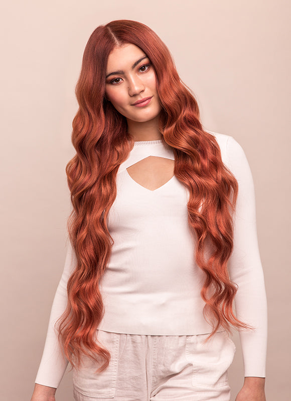30 Inch Ultimate Volume Clip in Hair Extensions 33 Dark Auburn