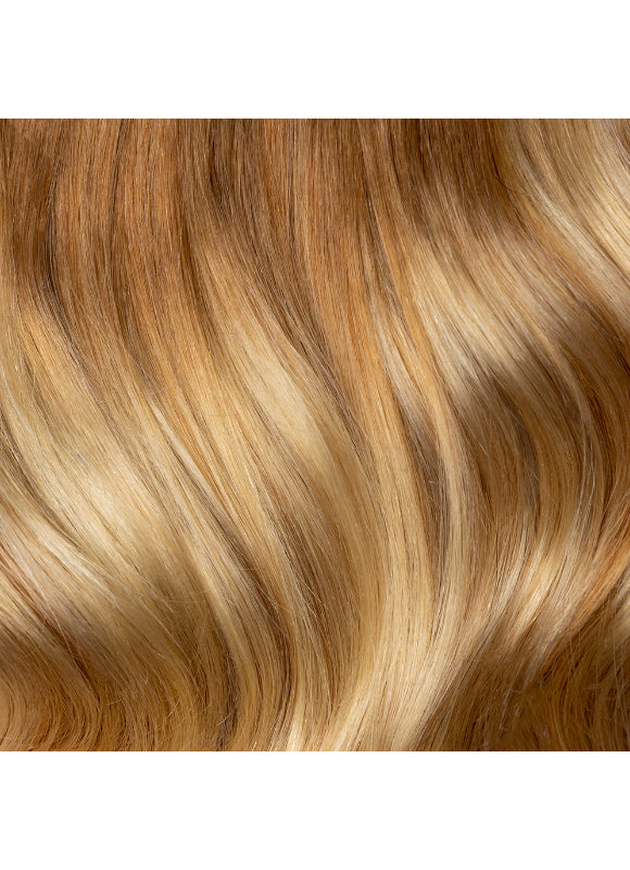 16 inch Full Volume Clip in Hair Extensions Ash Brown & Light Blonde Balayage