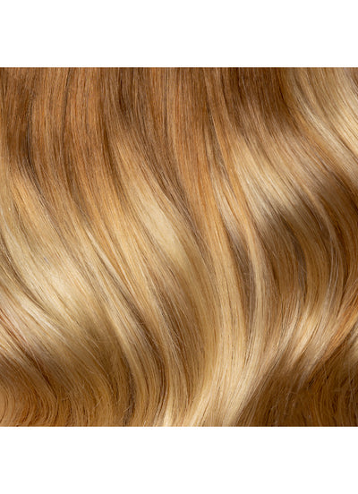 16 inch Full Volume Clip in Hair Extensions Ash Brown & Light Blonde Balayage