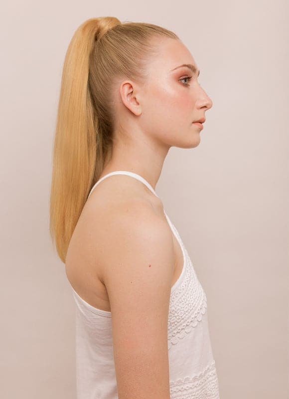 16 inch Clip in Ponytail Extension #16 Light Golden Blonde display picture 3