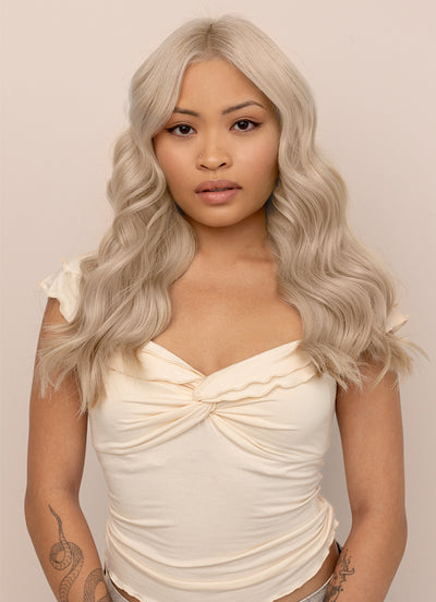 16 inch Full Volume Clip in Hair Extensions Light Grey