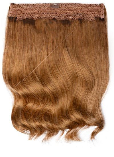 16 inch Invisible Wire Hair Extensions Medium to Light Brown Ombre