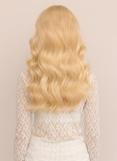 16 inch Invisible Wire Hair Extensions in #613 Bleached Blonde