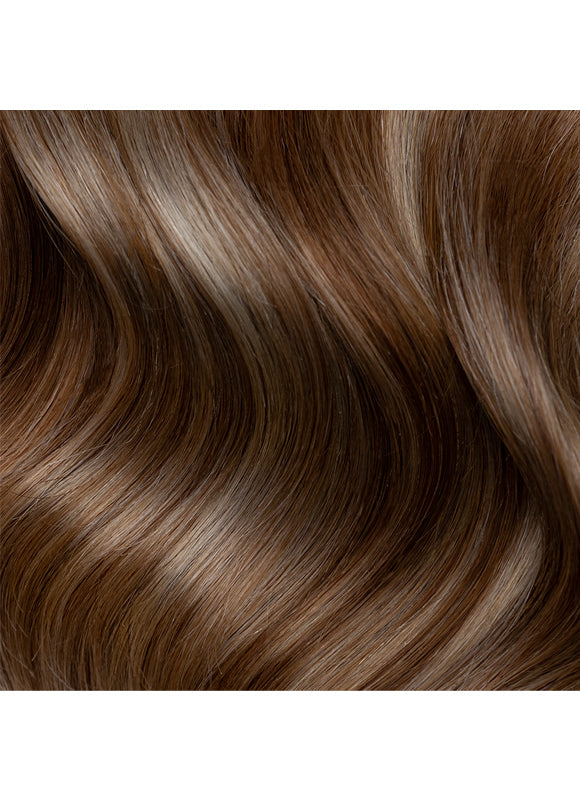 16 inch Invisible Wire Hair Extensions Brown & Blonde (Bronde) Balayage #F4A-4A8A613