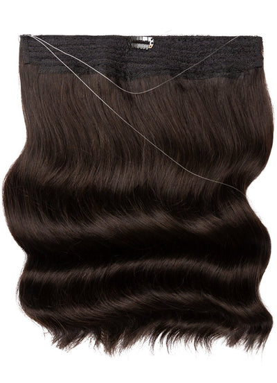 16 inch Invisible Wire Hair Extensions in #1B Natural Black