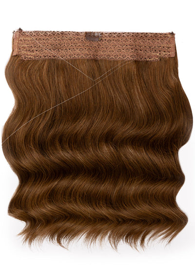 16 inch Invisible Wire Hair Extensions in #4 Medium Brown