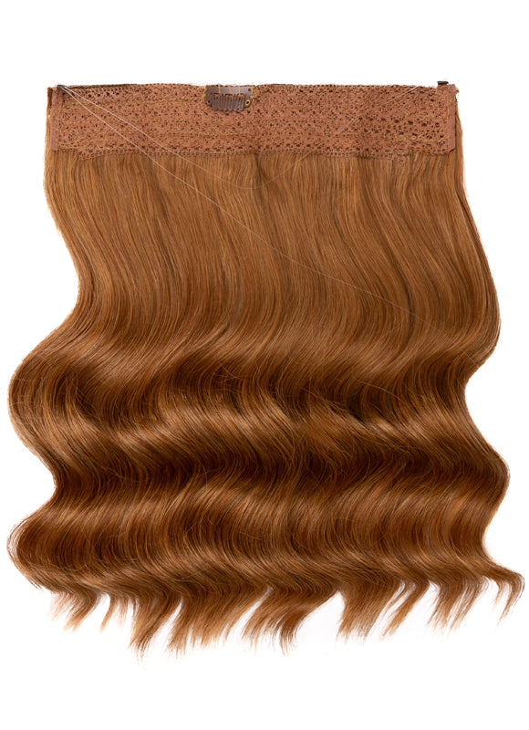 16 inch Invisible Wire Hair Extensions in #6 Light Chestnut  display picture 1