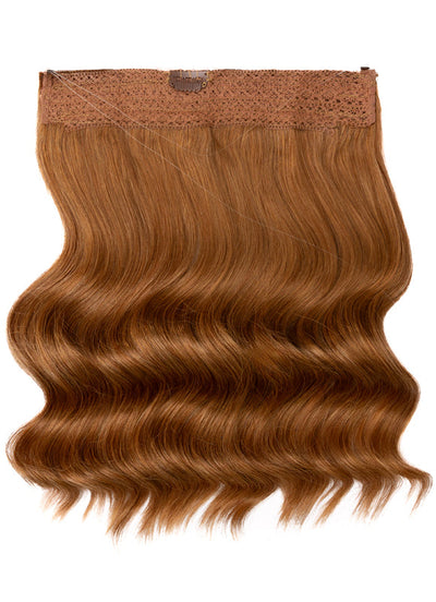 16 inch Invisible Wire Hair Extensions in #6 Light Chestnut Brown