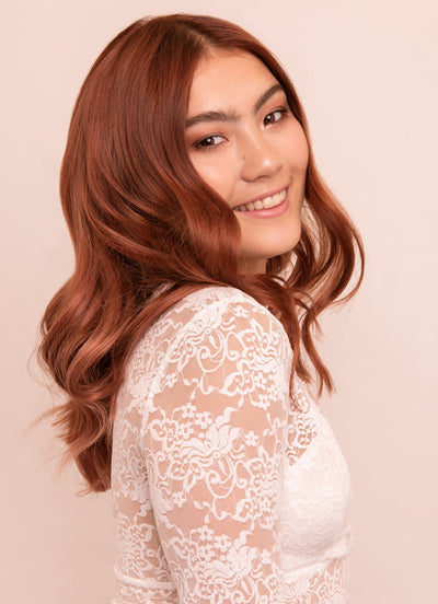 16 inch Invisible Wire Hair Extensions in #33 Dark Auburn Red