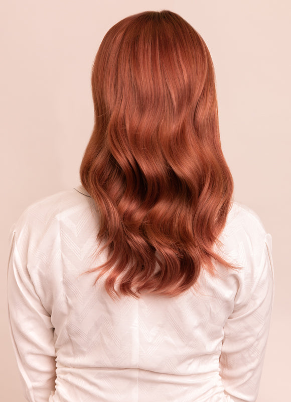 16 inch Invisible Wire Hair Extensions in #33 Dark Auburn Red display picture 3