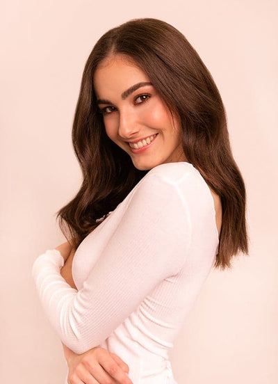 16 inch Invisible Wire Hair Extensions in #2 Dark Brown