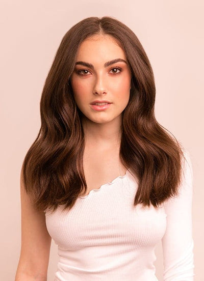 16 inch Invisible Wire Hair Extensions in #2 Dark Brown