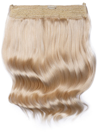 16 inch Invisible Wire Hair Extensions in Ice Blonde