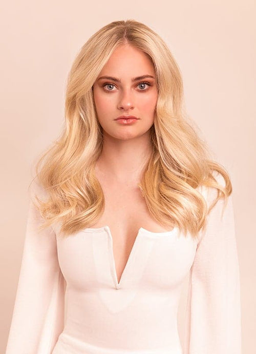 16 inch Invisible Wire Hair Extensions in #60 Light Blonde