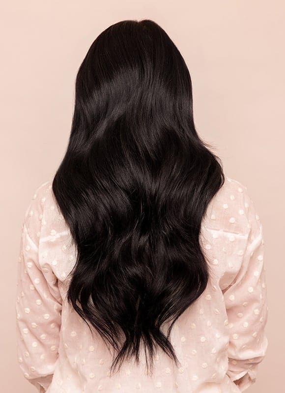 20 inch Deluxe Clip in Hair Extensions #1 Jet Black display picture 3