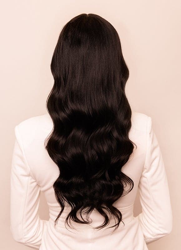 20 inch Full Volume Clip in Hair Extensions #1B Natural Black display picture 1