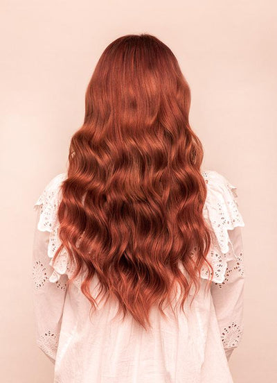 24 inch clip in hair extensions #33 dark auburn 2