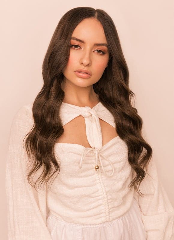 20 inch Full Volume Clip in Hair Extensions #1C Mocha Brown