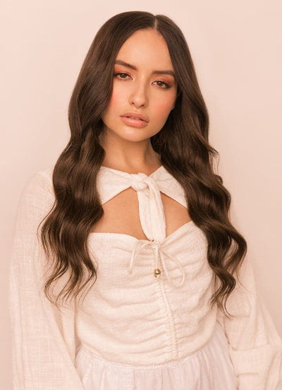 20 inch clip in hair extensions #1C mocha brown 1