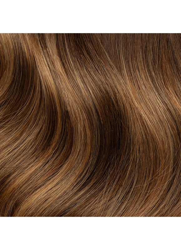 16 inch Invisible Wire Hair Extensions Dark & Chestnut Brown Balayage