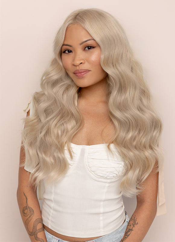 20 inch Full Volume Clip in Hair Extensions Light Grey display picture 2