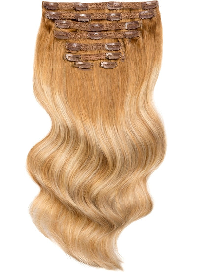 16 inch Ultimate Volume Clip in Hair Extensions in Light Brown & Blonde Balayage