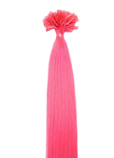20 Inch Keratin Bond/ Fusion Hair Extensions Nail/ U-Tip #Hot Pink