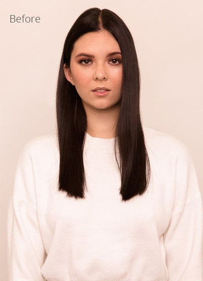 20 inch Seamless Clip in Hair Extensions #1B Natural Black