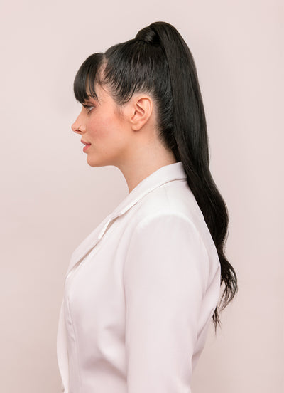 22 Inch Clip in Ponytail Extension #1 Jet Black