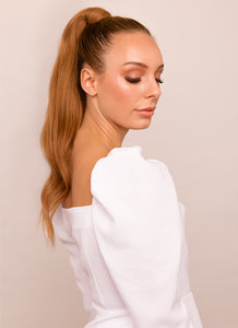 22 Inch Clip in Ponytail Extension #6 Light Chestnut Brown