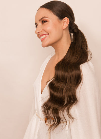 22 Inch Clip in Ponytail Extension #1C Mocha Brown