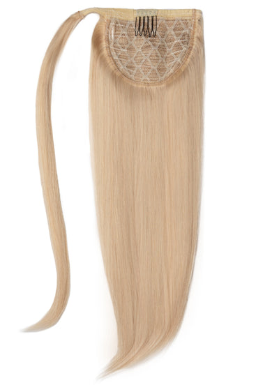 22 Inch Clip in Ponytail Extension Ice Blonde