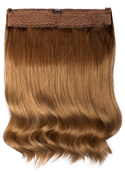 22 inch Invisible Wire Hair Extensions in Medium to Golden Brown Ombre