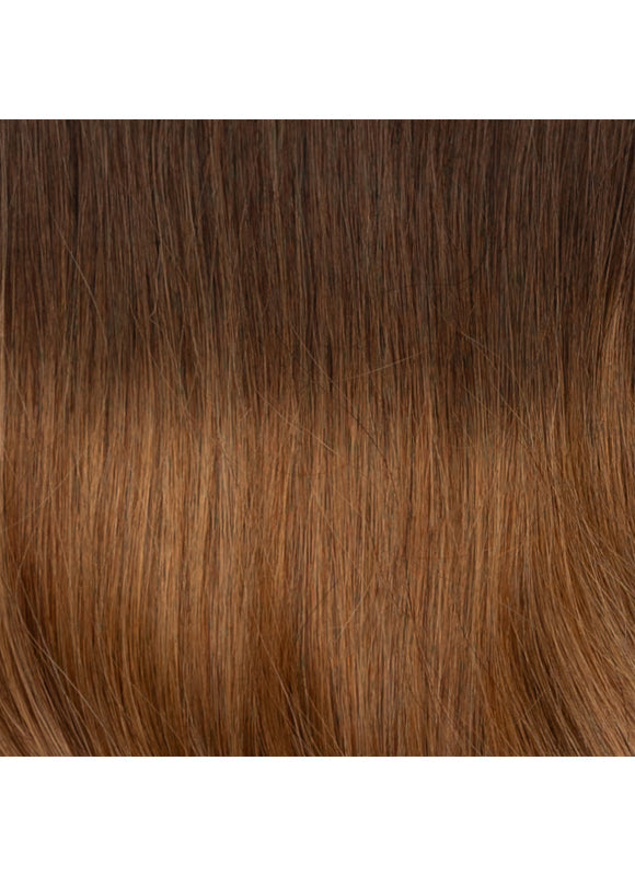 22 inch Invisible Wire Hair Extensions in Dark to Light Brown Ombre