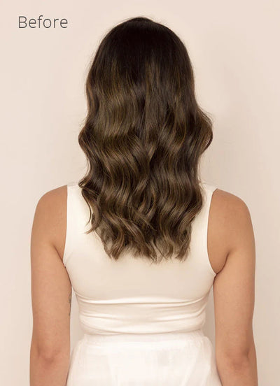 22 inch Invisible Wire Hair Extensions in Mocha & Medium Brown