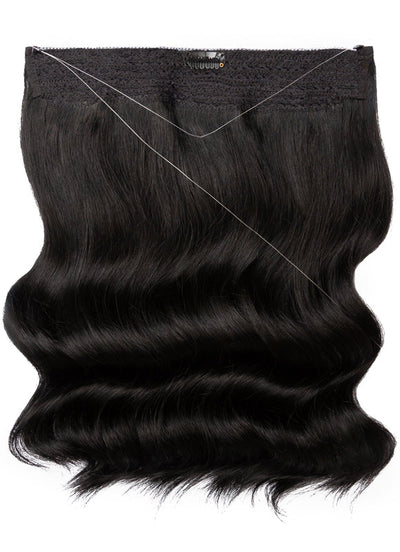 22 inch Invisible Wire Hair Extensions in #1 Jet Black