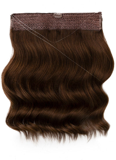 22 inch Invisible Wire Hair Extensions in #1C Mocha Brown