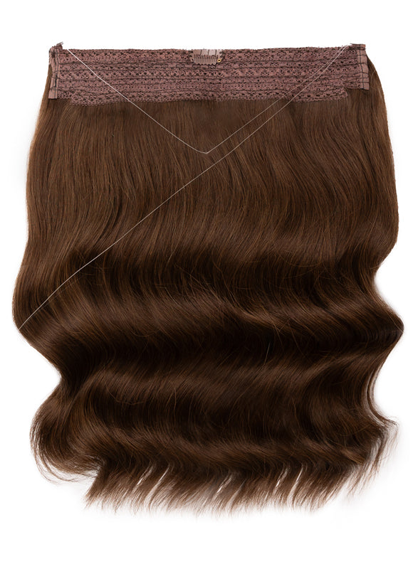 22 inch Invisible Wire Hair Extensions in #2 Dark Brown display picture 3