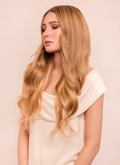 22 inch Invisible Wire Hair Extensions in #16 Light Golden Blonde