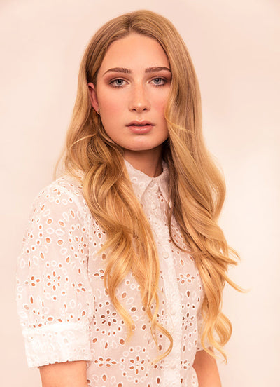 22 inch Invisible Wire Hair Extensions in #16 Light Golden Blonde