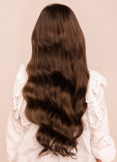 22 inch Invisible Wire Hair Extensions in #1C Mocha Brown