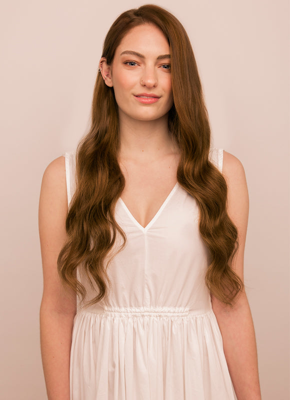 24 inch Deluxe Clip in Hair Extensions #4 Medium Brown