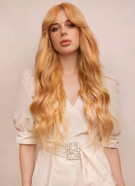 24 inch Deluxe Clip in Hair Extensions #27 Strawberry Blonde