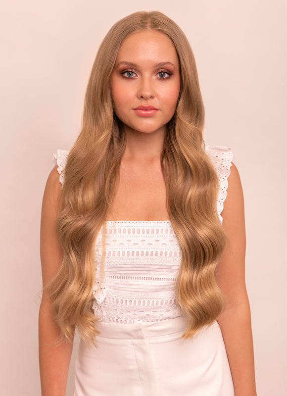 24 inch Deluxe Clip in Hair Extensions in #18 Golden Blonde