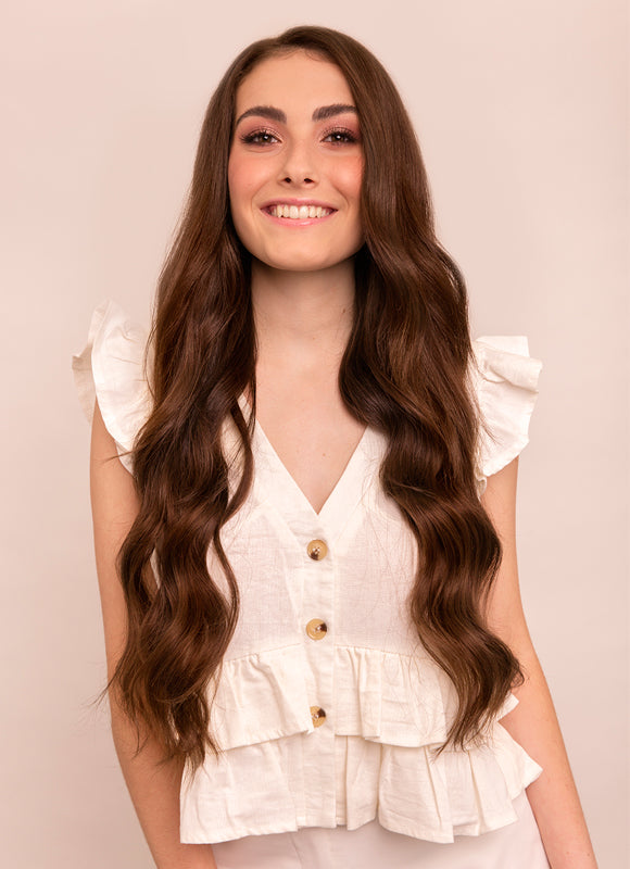 24 inch Deluxe Clip in Hair Extensions #2 Dark Brown