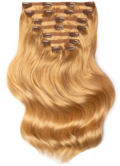 24 inch Deluxe Clip in Hair Extensions #16 Light Golden Blonde
