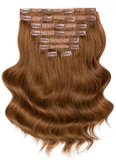 24 inch Ultimate Volume Clip in Hair Extensions  #4 Medium Brown
