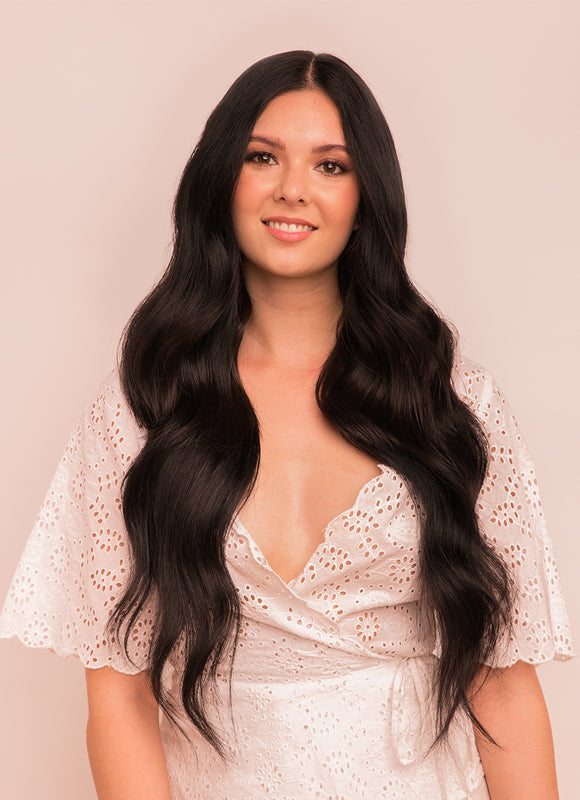 24 inch Ultimate Volume Clip in Hair Extensions in #in 1B Natural Black