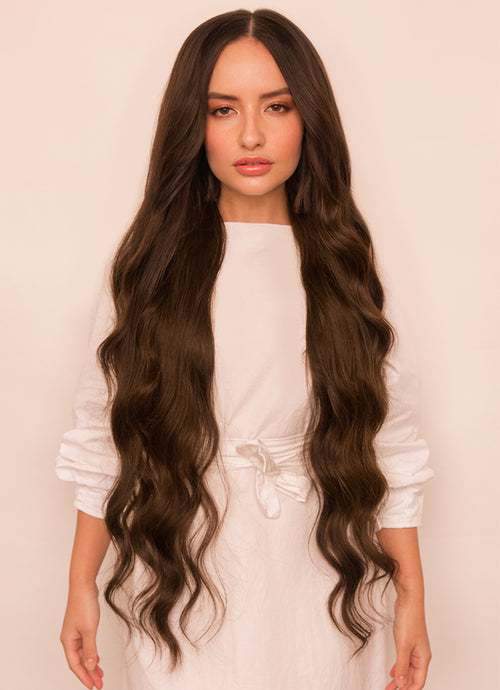 30 inch Ultimate Volume Clip in Hair Extensions #1C Mocha Brown