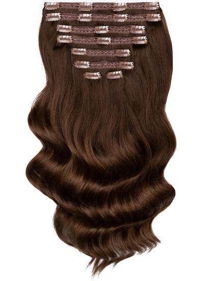 30 inch Ultimate Volume Clip in Hair Extensions #1C Mocha Brown